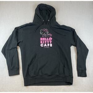 Hello Kitty Cafe Las Vegas Womens Sz L Hoodie Sweatshirt Black